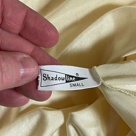 Vintage Yellow Shadowline Maxi Lace Nightgown Slip Small - Picture 8 of 10